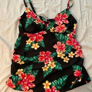 Isabel Mat.Black Coral Tankini Top D/DD. L (NWOT)